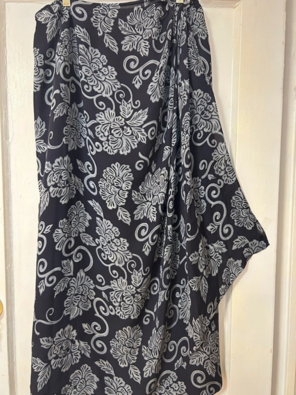 The Works by Saks Fifth Avenue, silk, maxi wrap skirt, size 8-10